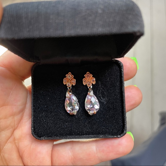 Purple Amethyst & Rose Gold Earrings - Picture 9 of 12